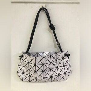 Issey Miyake Black and White Geometric Crossbody Bag